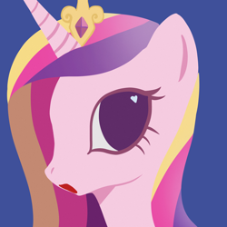 Size: 2048x2048 | Tagged: safe, artist:nimingxiwang168, derpibooru import, princess cadance, alicorn, pony, g4, blue background, bust, heart, heart eyes, open mouth, open smile, portrait, simple background, smiling, solo, wingding eyes