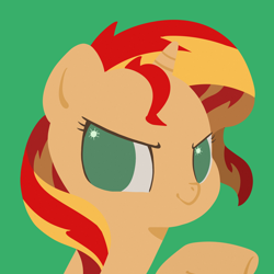 Size: 2048x2048 | Tagged: safe, artist:nimingxiwang168, derpibooru import, sunset shimmer, pony, unicorn, g4, bust, horn, portrait, solo