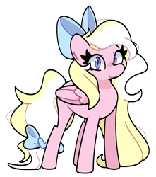 Size: 795x900 | Tagged: safe, artist:kindakismet, derpibooru import, oc, oc only, oc:bay breeze, pony, bow, cute, female, hair bow, looking at you, mare, simple background, solo, tail, tail bow, transparent background