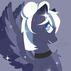 Size: 1024x1024 | Tagged: safe, artist:markyoureye, derpibooru import, oc, oc only, oc:lunara moonstone, crystal pony, pegasus, pony, choker, crystal pegasus, female, mare, pegasus oc, solo