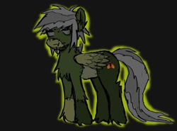 Size: 828x612 | Tagged: safe, artist:feefowll, derpibooru import, oc, oc only, oc:zombie hooves, pony, undead, zombie, zombie pony, full body, gray mane, gray tail, green coat, solo