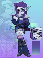 Size: 1936x2642 | Tagged: safe, artist:nimingxiwang168, derpibooru import, rarity, human, equestria girls, g4, abstract background, alternate clothes, clothes, full body, gradient background, reference sheet, solo