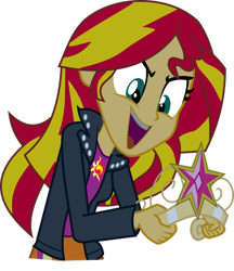 Size: 1024x1187 | Tagged: safe, artist:that1megaleafan, derpibooru import, sunset shimmer, human, equestria girls, g4, big crown thingy, element of magic, female, jewelry, my little pony equestria girls, open mouth, regalia, simple background, solo, transparent background, vector