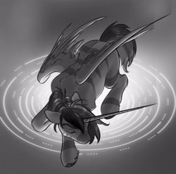 Size: 4096x4052 | Tagged: safe, artist:opalacorn, derpibooru import, oc, oc only, oc:silver stream, alicorn, zebra, eyes closed, grayscale, horn, long horn, lying down, male, monochrome, prone, sleeping, solo, stallion, zebra alicorn, zebra oc