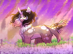 Size: 1280x950 | Tagged: safe, artist:malinraf1615, derpibooru import, oc, pony, unicorn, female, horn, mare, solo, tail wings