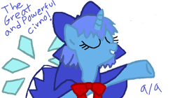 Size: 766x430 | Tagged: safe, derpibooru import, trixie, alicorn, pony, g4, alicornified, cirno, female, ponified, race swap, simple background, solo, species swap, touhou, white background