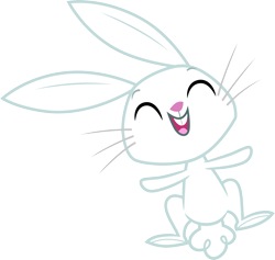 Size: 3159x3000 | Tagged: safe, artist:cloudy glow, derpibooru import, angel bunny, rabbit, g4, animal, eyes closed, floating, male, simple background, solo, transparent background, vector