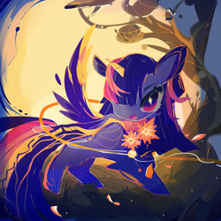 Size: 1080x1080 | Tagged: safe, artist:mengmao422, derpibooru import, twilight sparkle, twilight sparkle (alicorn), alicorn, pony, g4, back lighting, cute, grass, light, open mouth, open smile, smiling, solo