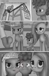 Size: 1989x3072 | Tagged: safe, artist:anonymousandrei, derpibooru exclusive, derpibooru import, cheese sandwich, li'l cheese, limestone pie, marble pie, earth pony, pony, comic:life of li'l cheese, g4, aunt and nephew, cheek squish, colt, comic, father and child, father and son, female, foal, male, mare, offscreen character, older limestone pie, older marble pie, parent and child, pie family home, rock farm, squishy cheeks, stallion