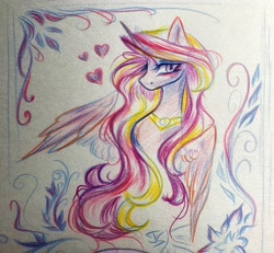 Size: 3272x3024 | Tagged: safe, artist:jsunlight, derpibooru import, princess cadance, alicorn, pony, g4, solo, traditional art