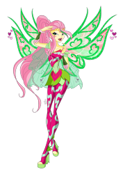 Size: 1551x2190 | Tagged: safe, artist:machakar52, derpibooru import, fluttershy, equestria girls, g4, alternate hairstyle, bloomix, clothes, collarbone, colored wings, concave belly, crossover, curvy, fairy, fairy wings, fairyized, gradient wings, green wings, high heels, hourglass figure, looking at you, open mouth, open smile, platform heels, platform shoes, shoes, simple background, skinny, smiling, sparkly wings, thin, transparent background, wide hips, wings, winx, winx club, winxified