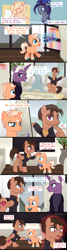 Size: 1920x7200 | Tagged: safe, artist:limedazzle, derpibooru import, oc, oc:adam, oc:carson, oc:lena, oc:michael, pegasus, pony, unicorn, clothes, colt, comic, foal, helicopter, horn, male, safew, shirt, stallion, wing hands, wings