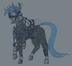 Size: 2300x2100 | Tagged: safe, artist:stray prey, derpibooru import, oc, oc only, oc:lucent, pony, unicorn, horn, scuba gear, solo, unicorn oc, wetsuit