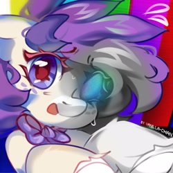 Size: 2048x2048 | Tagged: safe, artist:vanilla-chan, derpibooru import, oc, oc only, oc:maggie notton, earth pony, pony, bowtie, earth pony oc, female, high res, looking at you, mare, necktie, open mouth, solo