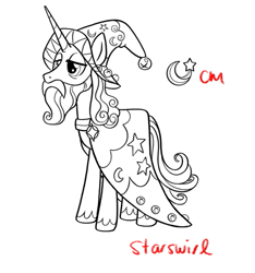 Size: 489x523 | Tagged: safe, derpibooru import, star swirl the bearded, unicorn, g4, concept art, horn, leak, male, simple background, solo, stallion, white background