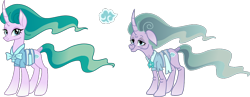 Size: 1018x395 | Tagged: safe, derpibooru import, mistmane, unicorn, g4, .svg available, concept art, curved horn, early design, female, horn, leak, mare, simple background, solo, vector, white background, young mistmane