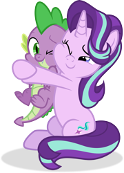 Size: 4874x6770 | Tagged: safe, artist:kojibiose, derpibooru import, spike, starlight glimmer, dragon, pony, unicorn, g4, season 9, the ending of the end, absurd resolution, cute, deviantart watermark, duo, duo male and female, female, glimmerbetes, holding a dragon, holding a spike, horn, hug, hundreds of users filter this tag, male, mare, obtrusive watermark, ship:sparlight, shipping, simple background, sparlight, spikabetes, straight, transparent background, vector, watermark, winged spike, wings