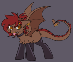 Size: 1000x850 | Tagged: safe, artist:php193, derpibooru import, oc, oc only, oc:whiskey dreams, demon, demon pony, incubus, incubus pony, bat wings, clothes, horns, latex, latex socks, piercing, socks, solo, wings