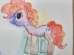 Size: 1423x1068 | Tagged: safe, anonymous artist, derpibooru import, pinkie pie, pony, g4, female, mare, smiling, solo, traditional art, watercolor painting