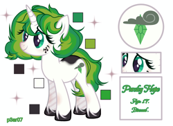 Size: 9244x6744 | Tagged: safe, artist:p3ar07, derpibooru import, oc, oc only, pony, unicorn, g4, ask, base used, bisexuality, cutie mark, female, horn, lgbt, lgbtq, ponified, reference sheet, solo, species swap, unicorn oc