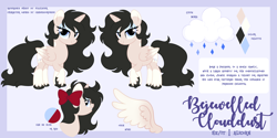 Size: 8000x4000 | Tagged: safe, artist:fizzlefer, derpibooru import, oc, oc only, oc:bejewelled clouddust, alicorn, pony, alicorn oc, black mane, black tail, blue bow, blue eyes, blue eyeshadow, body markings, bow, color palette, colored wings, cutie mark, ear markings, eyeshadow, feminine stallion, folded wings, gradient wings, hair bow, horn, long hair, long hair male, long mane, long mane male, long tail, makeup, male, male alicorn, mixed pronouns, red bow, reference sheet, simple background, solo, spread wings, tail, unshorn fetlocks, wings