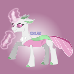 Size: 2900x2900 | Tagged: safe, artist:cookie-ruby, derpibooru import, oc, oc only, changedling, changeling, g4, changedling oc, changeling oc, gradient background, solo