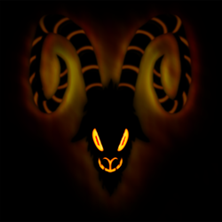 Size: 4000x4000 | Tagged: safe, artist:aleximusprime, derpibooru import, grogar, ghost, sheep, undead, g4, evil, glowing, glowing eyes, glowing eyes of doom, horns, male, ram, ram horns, real grogar, spirit, the ghost of grogar