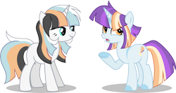 Size: 5984x3179 | Tagged: safe, artist:kojibiose, derpibooru import, oc, oc only, pony, unicorn, absurd resolution, duo, female, horn, mare, simple background, transparent background, vector