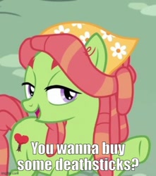 Size: 500x566 | Tagged: safe, derpibooru import, edit, edited screencap, screencap, tree hugger, earth pony, pony, g4, make new friends but keep discord, caption, cropped, image macro, imgflip, movie reference, solo, star wars, star wars: attack of the clones, talking to viewer, text