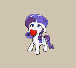 Size: 804x718 | Tagged: safe, artist:naofumich, derpibooru import, rarity, pony, unicorn, g4, brown background, heart, horn, simple background, solo