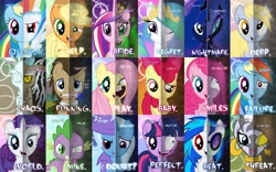 Size: 5120x3200 | Tagged: safe, derpibooru import, applejack, derpy hooves, discord, dj pon-3, doctor whooves, fluttershy, nightmare moon, pinkie pie, princess cadance, princess celestia, princess luna, rainbow dash, rarity, spike, trixie, twilight sparkle, unicorn twilight, vinyl scratch, zecora, alicorn, draconequus, dragon, earth pony, pegasus, pony, unicorn, zebra, g4, lesson zero, the return of harmony, ., absurd resolution, alternate scenario, baby, bridle, bust, cape, chaos, clothes, crown, derp, discord statue, doubt, eyes closed, failure, female, filly, fire, foal, golden eyes, green fire, gritted teeth, hat, horn, insanity, jewelry, lazy eye, lightning, male, mane seven, mane six, nightmare, nostalgia, on display, open mouth, opposite, petrification, pinkamena diane pie, portrait, question mark, quote, regalia, royal sisters, running, siblings, sisters, smiling, statue, tack, teeth, text, trixie's cape, trixie's hat, two-face, wingless spike