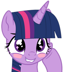 Size: 1005x1135 | Tagged: safe, artist:hancar, artist:twilyisbestpone, derpibooru exclusive, derpibooru import, twilight sparkle, pony, unicorn, g4, base used, blushing, bust, cute, female, hoof on cheek, horn, lip bite, mare, simple background, solo, transparent background, twiabetes, wingding eyes