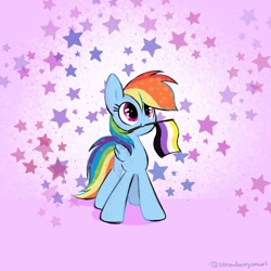 Size: 800x800 | Tagged: safe, artist:flutterberrypie, derpibooru import, rainbow dash, pegasus, pony, g4, folded wings, mouth hold, nonbinary, nonbinary pride flag, pride, pride flag, solo, stars, tail, wings