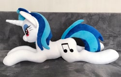 Size: 2048x1314 | Tagged: safe, artist:mdcraft10, derpibooru import, dj pon-3, vinyl scratch, pony, unicorn, female, horn, irl, lying down, photo, plushie, prone, sofa, solo