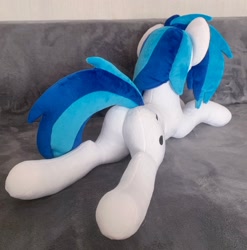 Size: 2023x2048 | Tagged: safe, artist:mdcraft10, derpibooru import, dj pon-3, vinyl scratch, pony, unicorn, butt, female, horn, irl, lying down, photo, plot, plushie, prone, sofa, solo, underhoof