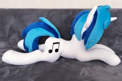 Size: 2048x1361 | Tagged: safe, artist:mdcraft10, derpibooru import, dj pon-3, vinyl scratch, pony, unicorn, female, horn, irl, lying down, photo, plushie, side view, solo