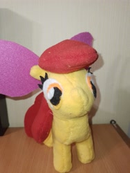 Size: 3000x4000 | Tagged: safe, artist:jbond, derpibooru import, apple bloom, earth pony, pony, g4, bow, female, filly, foal, hair bow, handmade, irl, photo, photography, plushie, solo