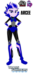 Size: 780x1732 | Tagged: safe, artist:robertsonskywa1, derpibooru import, equestria girls, g4, arcee, equestria girls-ified, female, hand on hip, photo, simple background, solo, text, transformers, transformers prime, transparent background