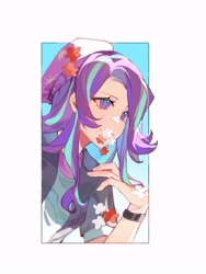 Size: 1620x2160 | Tagged: safe, artist:wumingshi61160, derpibooru import, starlight glimmer, human, anime style, bust, female, humanized, passepartout, solo