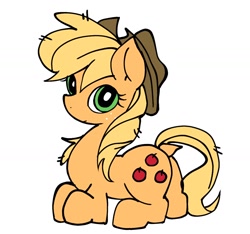 Size: 1600x1500 | Tagged: safe, artist:dashwooo, derpibooru import, applejack, earth pony, pony, alternate hairstyle, simple background, solo, white background