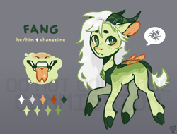 Size: 1000x760 | Tagged: safe, artist:maroonmads, derpibooru import, oc, oc only, changeling, pony, commission, reference sheet, solo, watermark, ych result