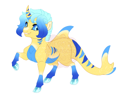 Size: 3500x2700 | Tagged: safe, artist:gigason, derpibooru import, oc, oc only, oc:blue bay, original species, shark, shark pony, unicorn, cloven hooves, horn, simple background, solo, transparent background