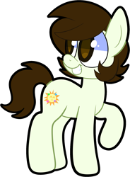 Size: 1189x1612 | Tagged: safe, artist:saveraedae, derpibooru import, oc, oc only, oc:kenning prance, earth pony, pony, brown eyes, brown mane, crossover, green fur, solo, the mark side