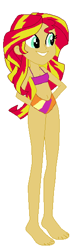 Size: 187x555 | Tagged: safe, artist:jacob-van-antwerp, derpibooru import, sunset shimmer, equestria girls, g4, barefoot, base used, belly, belly button, bikini, clothes, feet, female, simple background, solo, swimsuit, white background