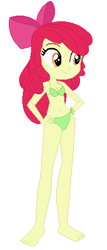 Size: 206x480 | Tagged: safe, artist:jacob-van-antwerp, derpibooru import, apple bloom, equestria girls, g4, base used, belly, belly button, bikini, clothes, female, simple background, solo, swimsuit, white background