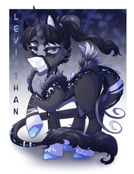 Size: 900x1165 | Tagged: safe, artist:mychelle, derpibooru import, oc, oc:leviathan, pony, unicorn, horn, male, solo, stallion