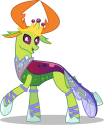 Size: 944x1135 | Tagged: safe, artist:byteslice, derpibooru import, thorax, changedling, changeling, g4, .svg available, clothes, ear piercing, earring, jewelry, king thorax, male, piercing, regalia, simple background, solo, svg, tiara, transparent background, vector