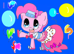 Size: 900x667 | Tagged: safe, artist:derpy-pie, derpibooru import, pinkie pie, g4, balloon, clothes, dress, gala dress