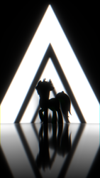 Size: 1620x2880 | Tagged: safe, artist:lithus, derpibooru import, oc, oc only, oc:lithus, earth pony, pony, wolf, wolf pony, 3d, black and white, blender, blender cycles, crown, ear fluff, ears, grayscale, jewelry, looking at you, monochrome, open pony, photo shoot, regalia, render, solo, triangle