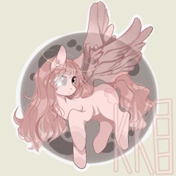 Size: 1280x1280 | Tagged: safe, artist:kaczkokot88, derpibooru import, oc, oc only, pegasus, pony, abstract background, female, halo, mare, solo, transparent wings, wings